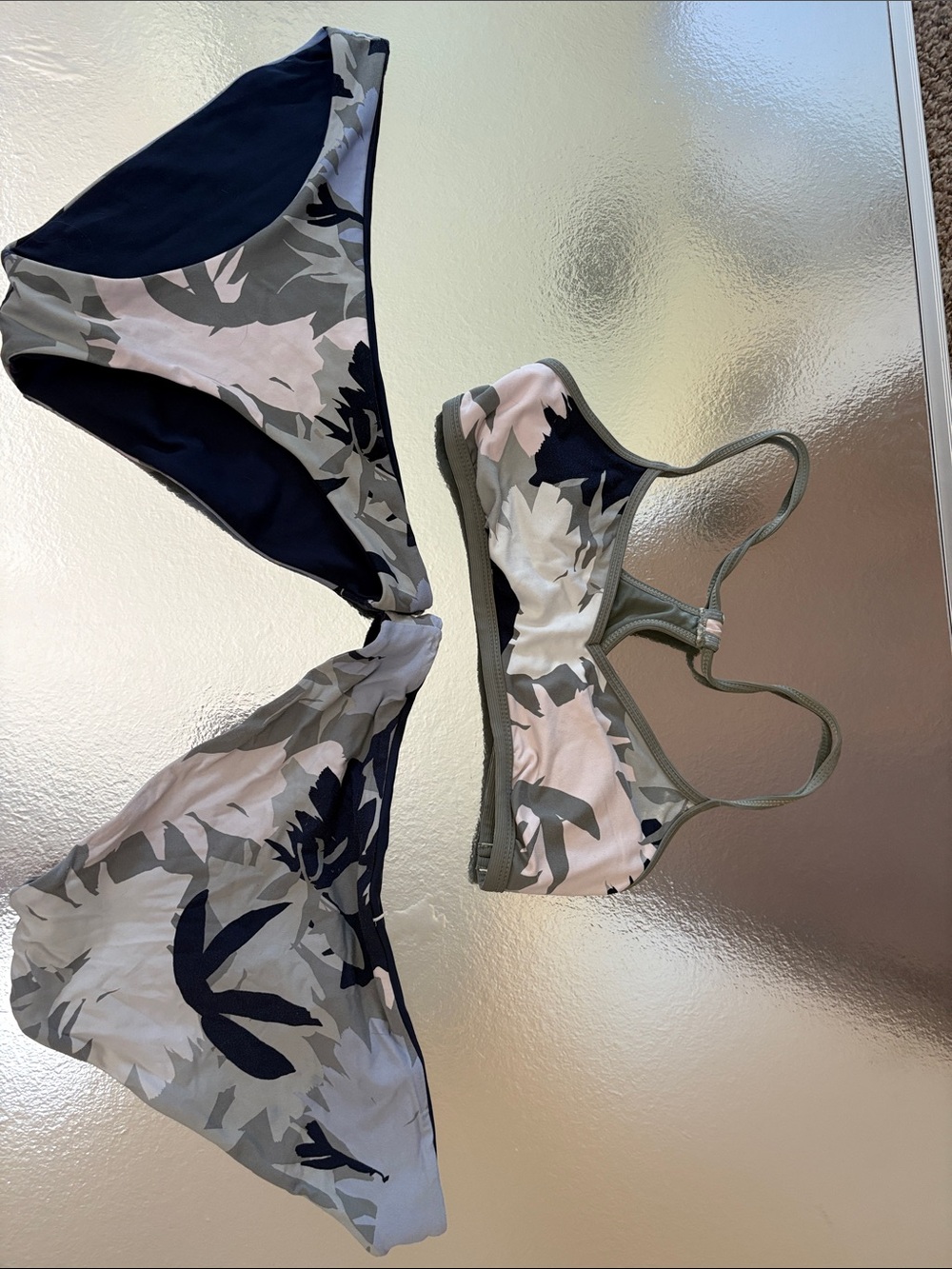 Roxy camo and navy reversible swimsuit
